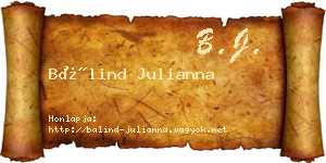 Bálind Julianna névjegykártya